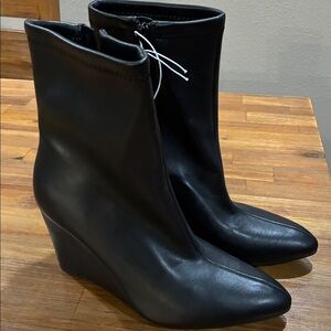 a new day Black Wedge Boots